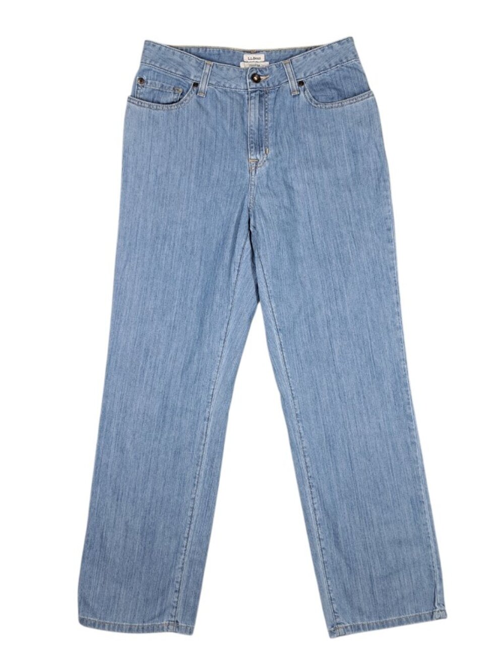 LL Bean Classic Fit Straight Leg Jeans Womens Size 6 Blue Light Wash Mid Rise